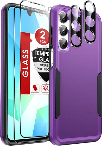 Vista 10 de LeYi Funda para teléfono Samsung Galaxy A15-5G: Funda Samsung A15 con protector de pantalla x 2 + 2 protectores de lente de cámara, protección
