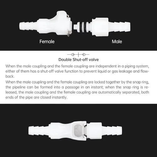 Vista 3 de 2Pcs 1/8" 3/16" 1/4" 1/8" Codo de 90 Grados de Tubo de Plástico Conector Rápido de Manguera en Línea Desconexión de Manguera Púas de Inserción