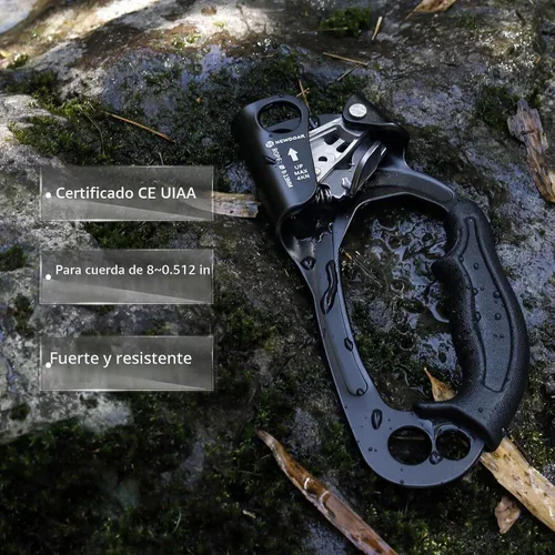 Vista 7 de Certificado UIAA y CE - Ascendedor de mano para escalada en roca, arborista, equipo de rapel para cuerda de 8~13MM