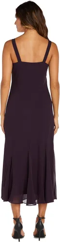 Vista 4 de R&M Richards - Vestido de gasa con cuentas para mujer