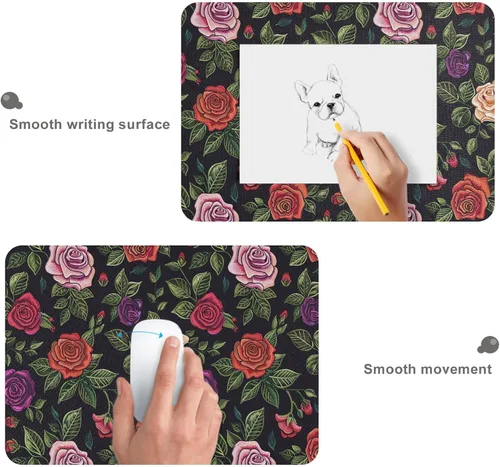 Vista 3 de ALAZA Retro Rose Flowers Leaves Large Gaming Mouse Pad Big Mousepad Mice Keyboard Mat with Non-Slip Rubber Base for Computer Laptop Home & Office