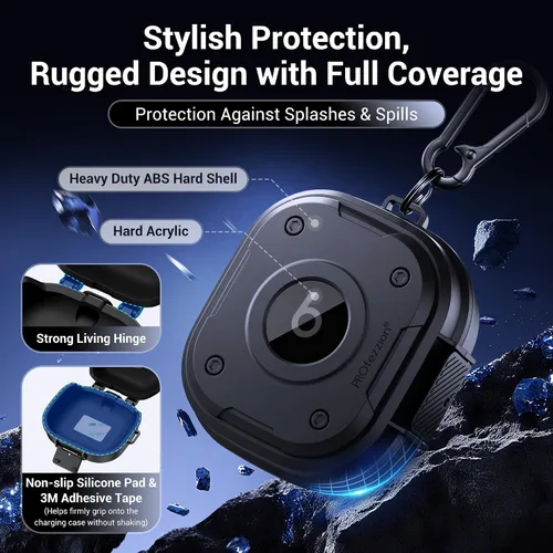Vista 3 de PROfezzion Funda para Beats Powerbeats Pro 2 con cerradura, resistente Negro azabache