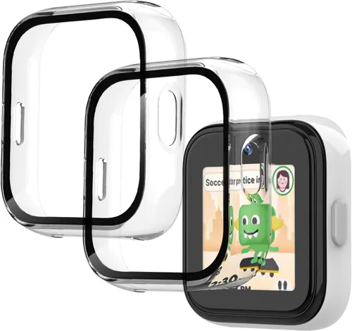 Vista 12 de Paquete de 2 fundas compatibles con T-Mobile SyncUp Kids Watch, carcasa rígida de policarbonato con vidrio templado para accesorios de reloj SyncUp