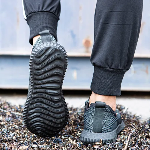 Vista 7 de SUADEX Zapatos de trabajo indestructibles con punta de acero para hombres y mujeres, ligeros, a prueba de pinchazos, transpirables, zapatos