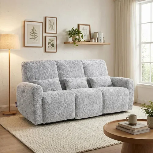 Vista 12 de EONIX Silla reclinable de pared Zero Clearance, tela de felpa prémium Beige
