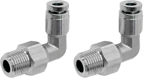 Vista 11 de Paquete de 2 codos neumáticos macho de acero inoxidable 304 de 1/2 pulgada de diámetro exterior x 1/2 pulgada NPT rosca para conectar accesorios