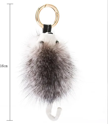 Vista 4 de Toim Cute Fur Llavero de peluche con forma de erizo Animal Llavero Car & bolsa accesorio, ideal Ornamento colgante para bolso, teléfono celular