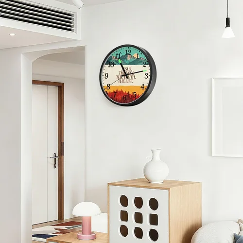 Vista 6 de Reloj moderno luminoso activado por voz silencioso sin tictac, funciona con pilas, reloj retro cristiano Jesús Faith de 12 pulgadas para oficina