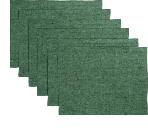 Vista 46 de Solino Home Athena - Juego de 4 manteles individuales cuadrados de lino natural claro de 14 x 14 pulgadas, manteles individuales 100 % lino puro