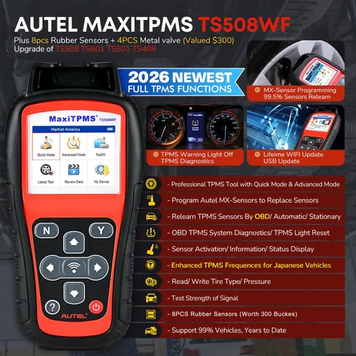 Vista 2 de Autel MaxiTPMS TS508WF KIT, 2026 TPMS Programming Relearn Tool, WiFi Ver. of TS508 TS501 PRO TS601 TS408S, Lifetime Update, Relearn/Activate All