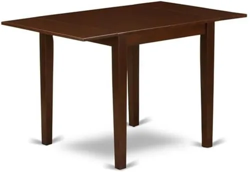 Vista 3 de East West Furniture NDCA3-MAH-LC - Juego de comedor de 3 piezas para espacios pequeños que contiene una mesa de comedor rectangular con gotas y 2