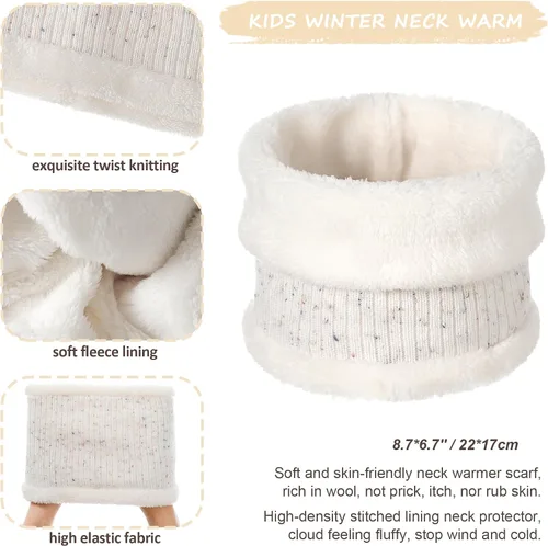 Vista 4 de Toddler Hat Scarf Glove Set 2t-4t Boy Girls Winter Beanie Hat Neck Warmer Mitten Kids Hats And Gloves Ages 4-8 Fleece Lined
