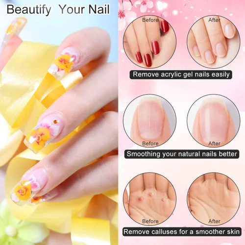 Vista 8 de Juego de taladro de uñas portátil Herramientas de forma de pulido para uñas de gel acrílico con brocas de uñas, bandas de lijado y cepillo (negro)