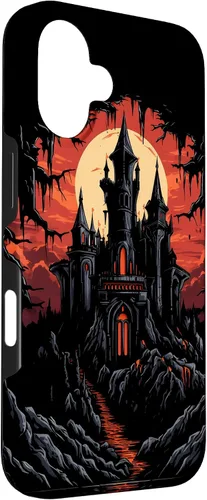 Vista 3 de Carcasa de fantasía oscura para iPhone 16 Castillo gótico Arquitectura Gótica Brujería