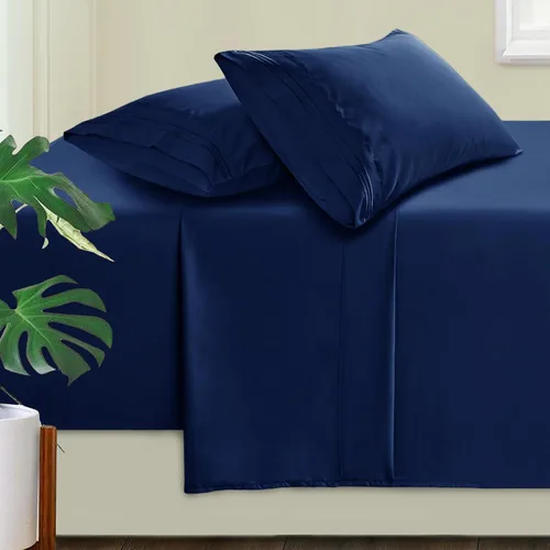 Vista 99 de Manyshofu Juego de sábanas de tamaño individual con bolsillos extra profundos, sábanas y fundas de almohada de 1800 hilos de lujo para hotel, juego
