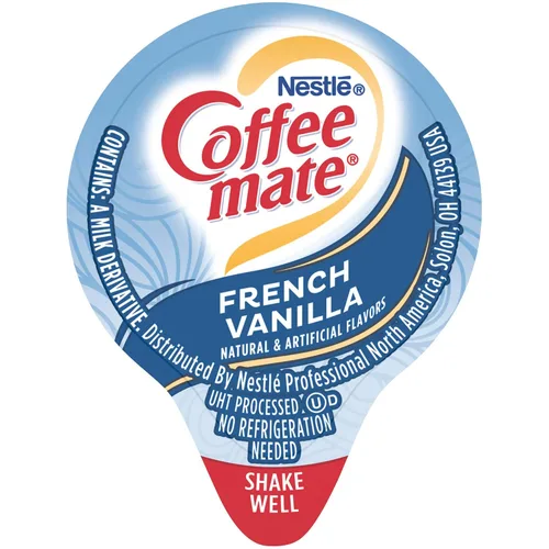 Vista 4 de NES35170 - Crema líquida para café, sabor vainilla francesa, 0.375 onzas, mini tazas individuales empaquetadas en paquete de porción