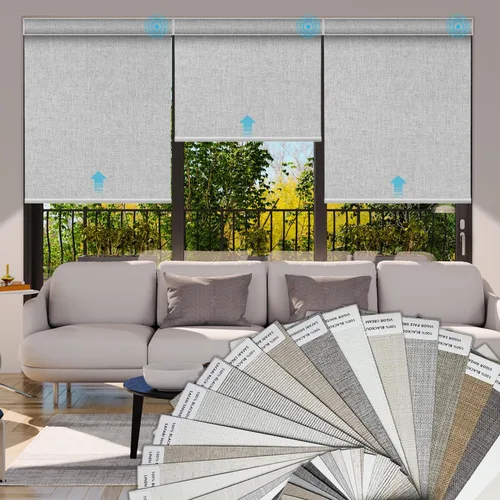 Vista 33 de SmartWings Persianas Motorizadas con Filtro de Luz, Compatible con Matter Thread Homekit Z-Wave Alexa Google, Persianas con 70% de Opacidad Safari