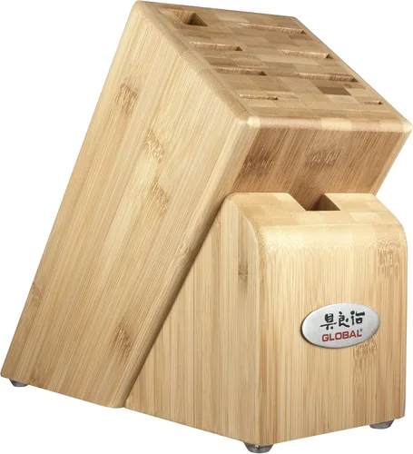 Vista 6 de Global Juego de Cuchillos con Bloque Takashi de 10 Piezas - Acero Inoxidable Japonés Ligero, Filo Afilado como Navaja, Fabricado en Japón