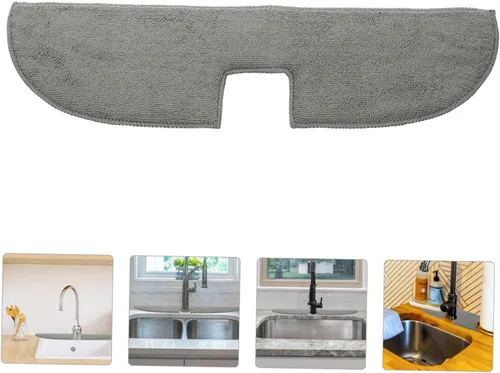 Vista 3 de OSALADI Alfombrilla antiderrames para bañera para fregadero de cocina, soporte de esponja absorbente, lavable, protector de fregadero reutilizable