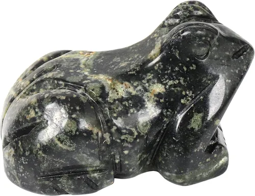 Vista 6 de Figura de cristal de rana con piedras preciosas de obsidiana negra, pequeña tallada a mano, estatua de cristal curativo, escultura de animales
