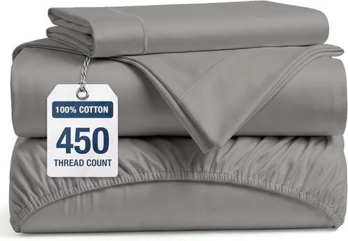 Vista 49 de LANE LINEN Sábanas de cama individual – 450TC algodón peinado de fibra larga de alta calidad, color blanco Soft & Breathable Twin Sheet &
