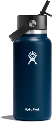 Vista 19 de Hydro Flask Botella de agua – Acero inoxidable aislado – Tapa flexible con popote de boca ancha, antiderrames, a prueba de fugas y recargable