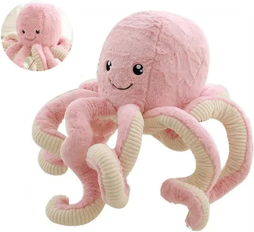 Vista 7 de JOSON - Juguetes de pulpo de peluche lindos, animales de peluche suaves en forma de pulpo, regalo de cumpleaños para niñas, niños y adultos