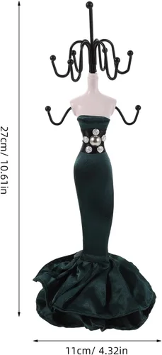 Vista 2 de YARNOW Mannequin Jewelry Holder: Princess Model Jewelry Display Stand for Earrings and Necklaces - Mannequin Neckplace Organizer for Retail Shop