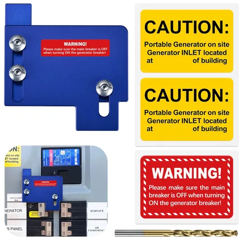 Vista 11 de Interbloqueo de generador para Eaton/Cutler Hammer con tiro vertical, paneles de 150 o 200 A mp con espaciado de 2 1/4 pulgadas, azul