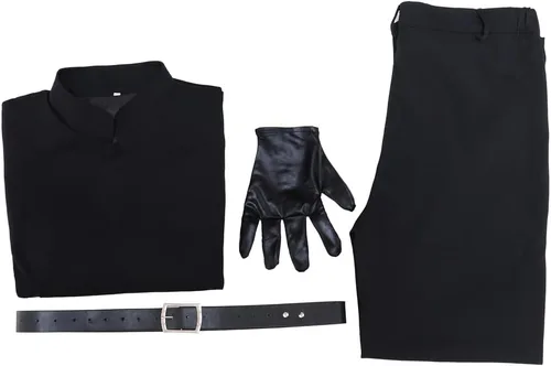 Vista 7 de Disfraz de cosplay de Luke para hombre, uniforme negro, disfraz de Jedi para Halloween