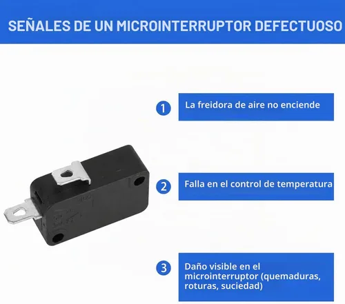 Vista 5 de Paquete de 2 microinterruptores de repuesto para freidora de aire
