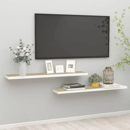 Vista 172 de Estante flotante de pared, estante decorativo montado en la pared, estante colgante con soportes invisibles para decoración de baño/sala de Negro
