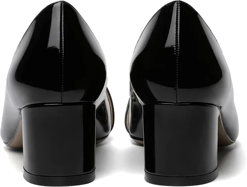 Vista 4 de ROSERWISH Vestido de fiesta para mujer, zapatos de tacón bajo grueso y puntiagudo, de 2 pulgadas