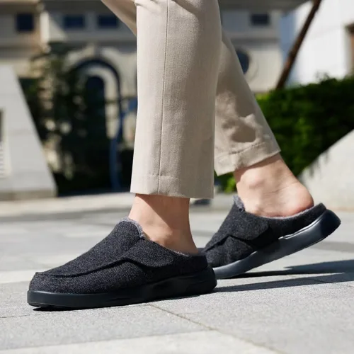 Vista 2 de OrthoComfoot Pantuflas Ortopédicas para Hombre Zapatos de Caminar con Soporte del Arco: Mocasines Sin Cordones para Fascitis Plantar, Zuecos
