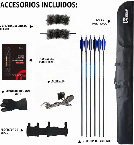 Vista 6 de Sanlida Archery Arco de una sola pieza Royal X8 de 60 pulgadas, arco largo tradicional de madera para caza hecho a mano, kit de arco y flechas