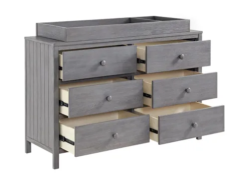Vista 4 de Oxford Baby Everlee - Cambiador para cómoda doble de 6 cajones, Graystone