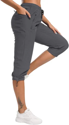 Vista 4 de ChinFun Pantalones capri de senderismo para mujer de secado rápido resistentes al agua UPF 50