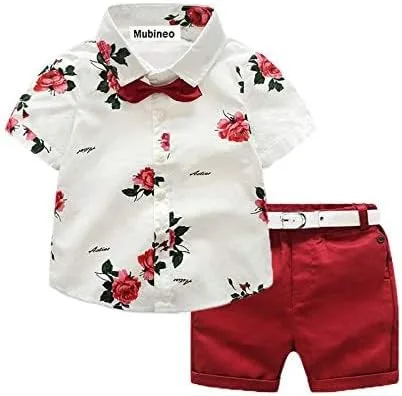 Vista 2 de Mubineo Conjunto de bermudas de verano para niños pequeños y niños pequeños