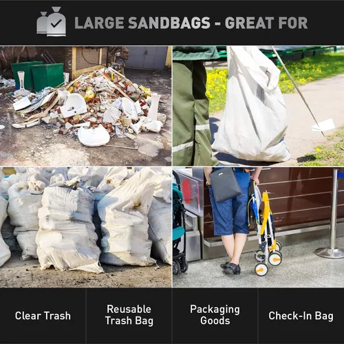 Vista 5 de Sandbaggy Sacos de arena grandes - Tamaño: 25 "x 40" - Bolsas gruesas para contratistas resistentes, bolsas de basura resistentes, bolsa de basura