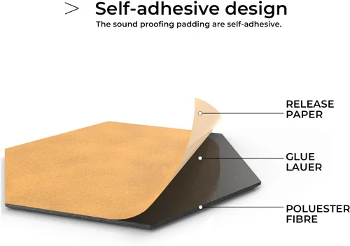 Vista 7 de Paquete de 18 paneles acústicos autoadhesivos hexagonales negros de 12 x 10 x 0.4 pulgadas, paneles de pared insonorizados de alta densidad que