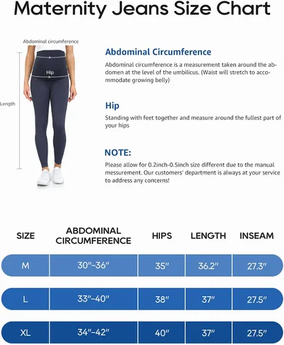 Vista 4 de HOFISH Maternity Denim Leggings Over The Belly Seamless Faux Jeans Comfy Active Stretch Pregnancy Pants with Pockets