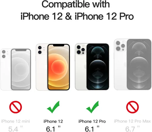 Vista 2 de JETech Funda magnética para iPhone 12/12 Pro, color negro Compatible con MagSafe, funda protectora a prueba de golpes, resistente a los arañazos