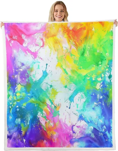 Vista 23 de Erosebridal Black Blue Triangles Square Fleece Throw Blanket 40"x50" - Ultra-Soft for Couch Sofa Bed,3D Geometric Pattern Sherpa Blanket,Abstract