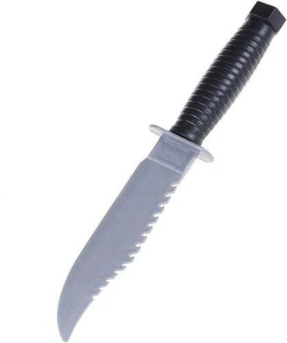 Vista 2 de 3 piezas de cuchillo falso realista juguete de plástico daga truco hoja para Halloween, fiesta del día de los tontos, cosplay, broma, broma broma