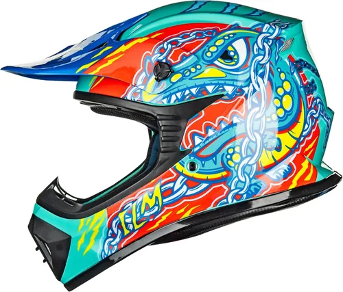 Vista 14 de ILM Casco de cara completa para motocicleta, motocross y cuatrimoto para niños y jóvenes, aprobado por el Departamento de Transporte de Estados