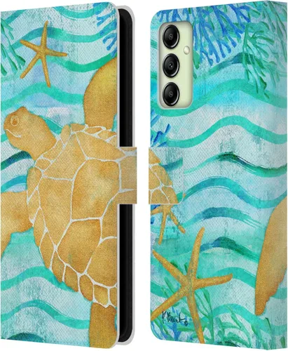 Vista 13 de Head Case Designs Officially Licensed Paul Brent Agate Mermaid Coastal Leather Wallet Case Compatible with Samsung Galaxy A14 5G