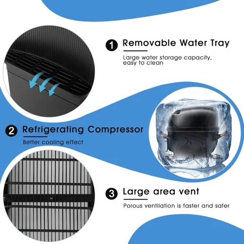 Vista 4 de COSVALVE Dispensador de enfriador de agua, enfriador de agua caliente/fría de carga superior de 5 galones, refrigeración de compresión con gabinete
