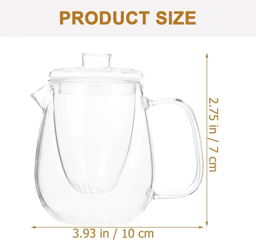 Vista 2 de Tetera de vidrio resistente al calor para té de hojas sueltas Cafetera perfumada transparente para adultos para hierbas verdes