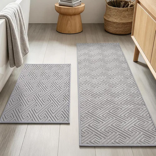 Vista 40 de YIHOUSE Alfombras de baño beige de 17 x 24 pulgadas, de secado rápido, antideslizantes, absorbentes, lavables a máquina, fina alfombra de baño