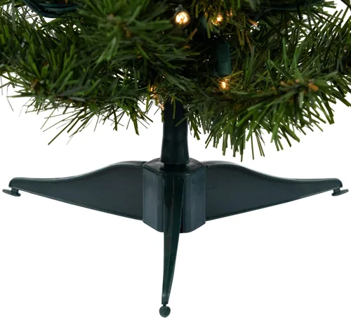 Vista 8 de Árbol de Navidad artificial de pino canadiense mediano preiluminado, 18 pulgadas, luces transparentes
